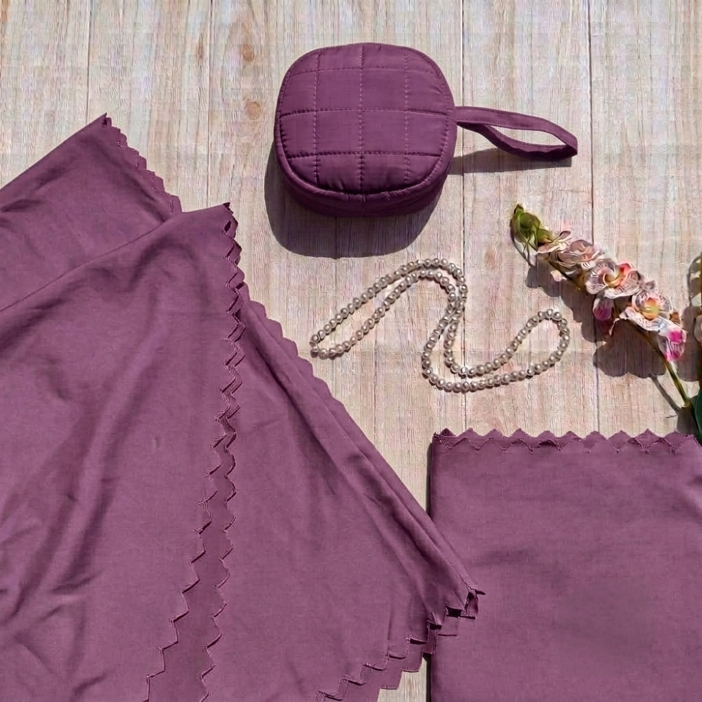 Mukena de Voyage Uni Mauve