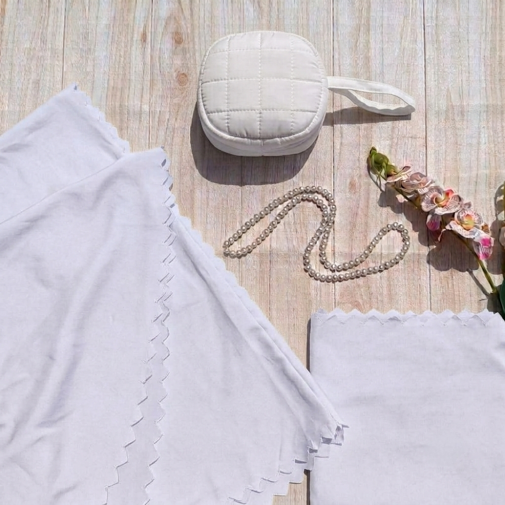 Mukena de Voyage Uni Blanc