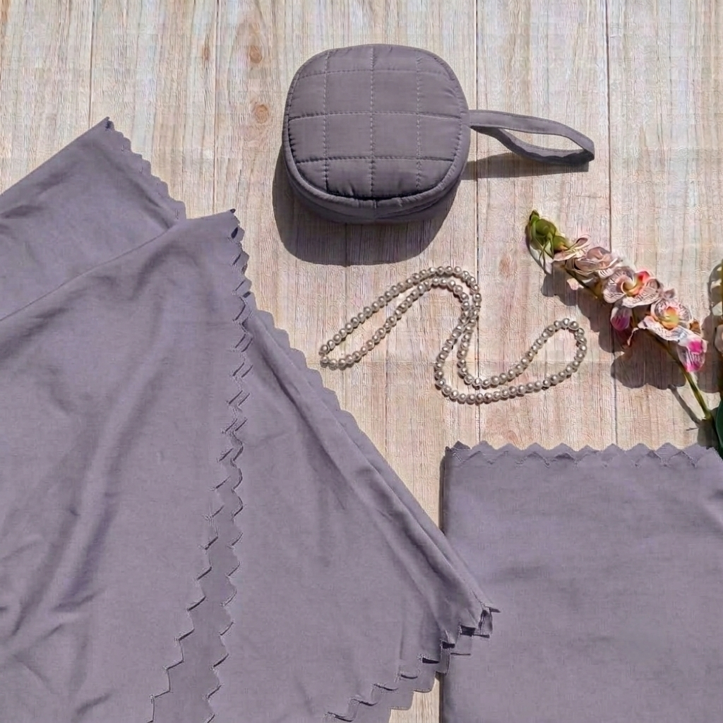 Mukena de Voyage Uni Gris